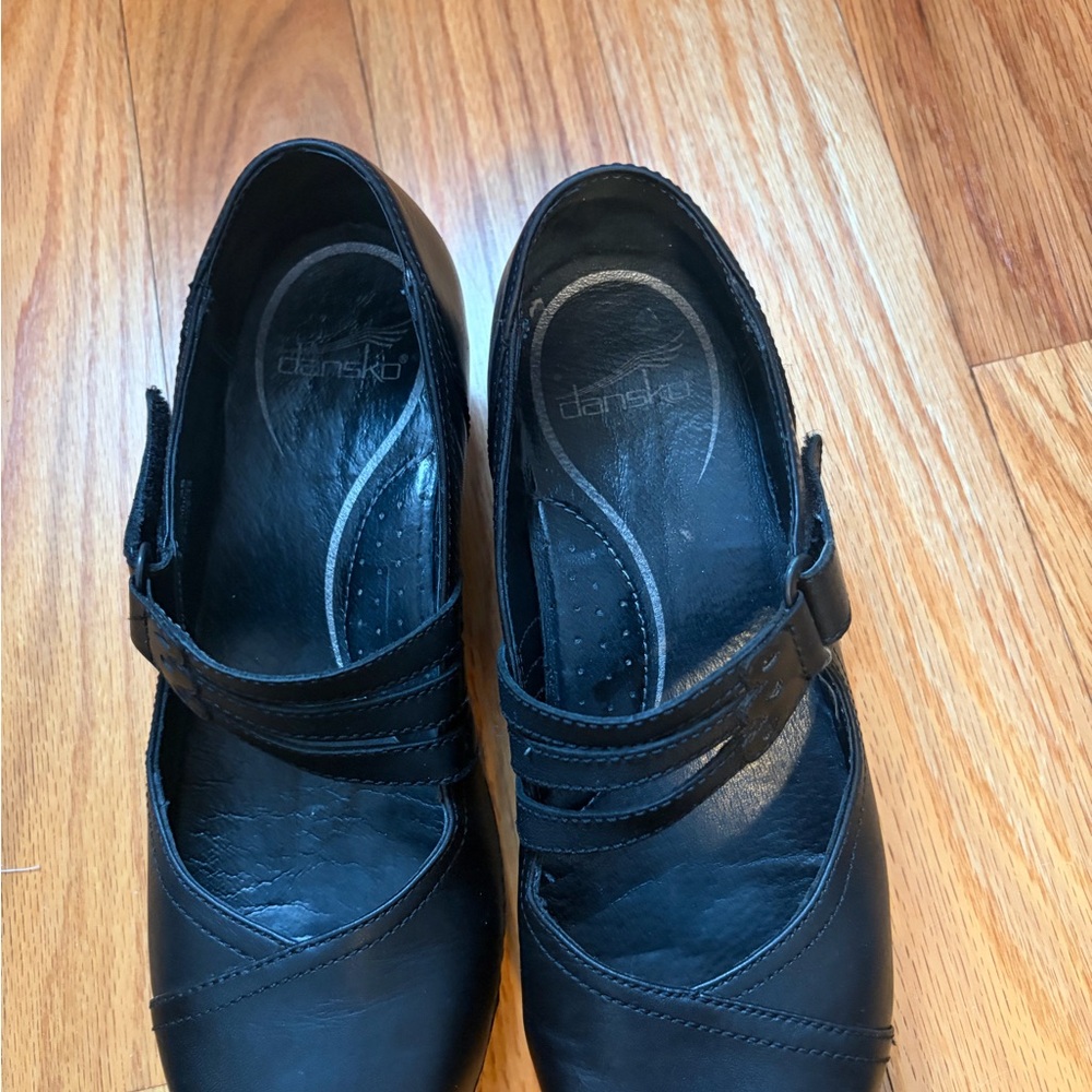Dansko Black Leather Mules for Women